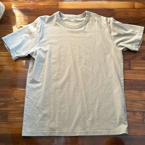 Uniqlo U AIRism Cotton Oversized Crew Neck Half-Sleeve T-Shirt in beige